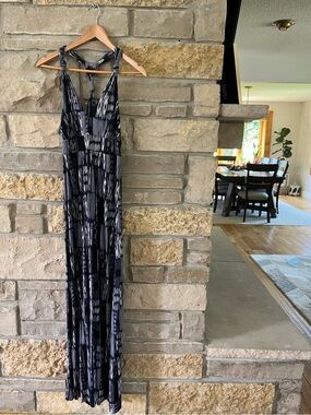 Banana Republic Abstract Print Maxi Halter Dress With Empire Waist Size Large